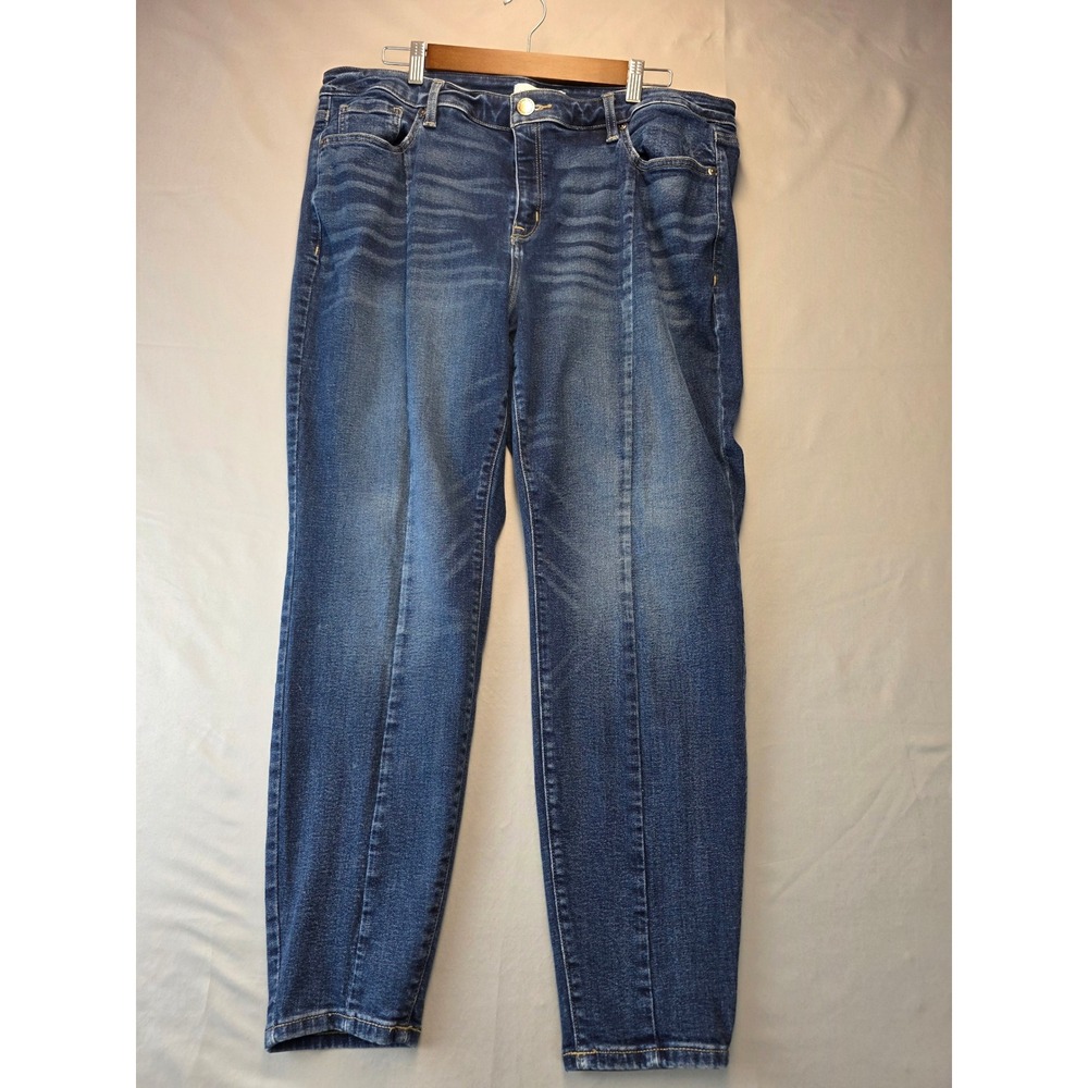 Lane Bryant Signature Fit High Rise Skinny Jeans Front Seam Blue Denim Size 18